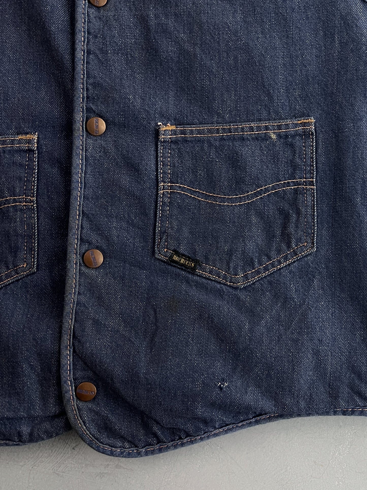 Sears Roebucks Shearling Denim Vest [L]