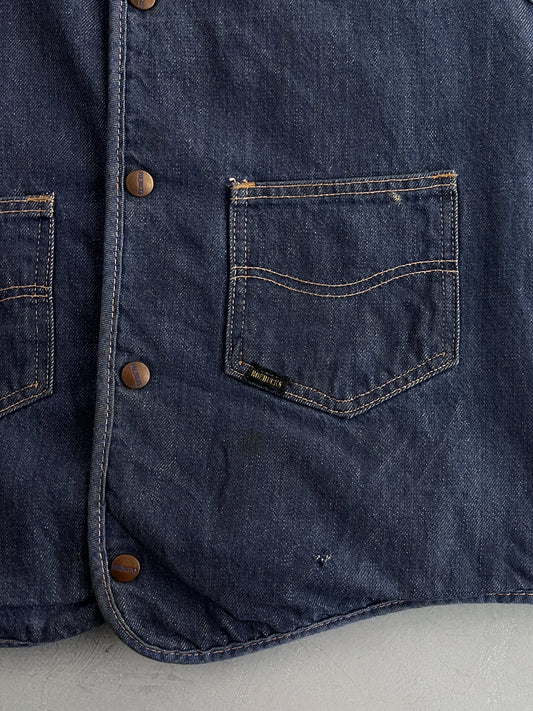 Sears Roebucks Shearling Denim Vest [L]