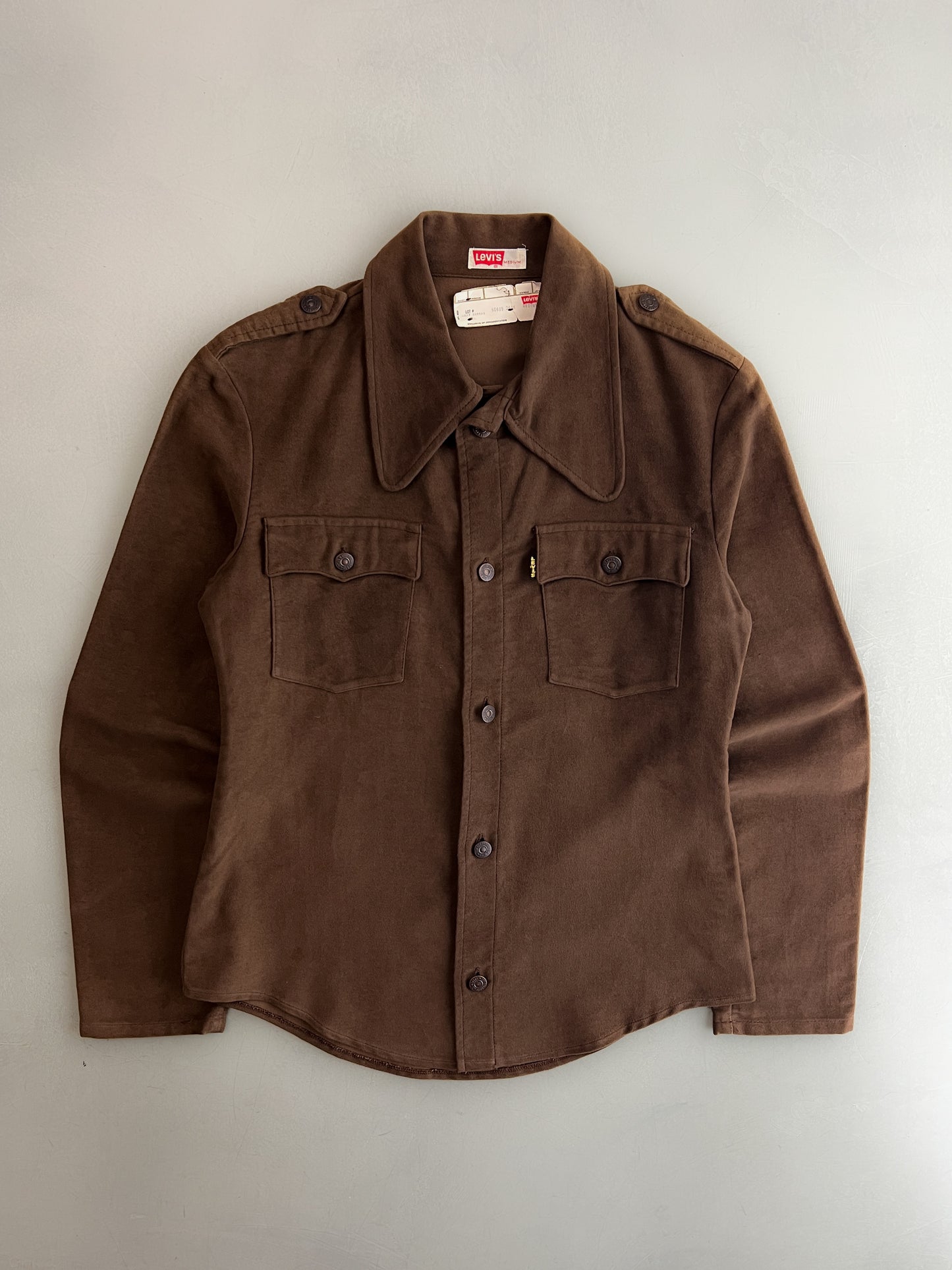 Deadstock 1970's Levis Big E Brushed Faux Suede Shirt [M]