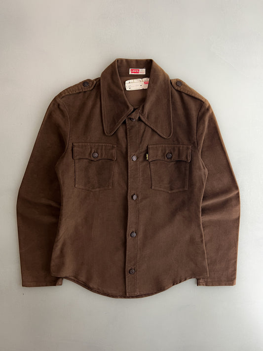 Deadstock 1970's Levis Big E Brushed Faux Suede Shirt [M]