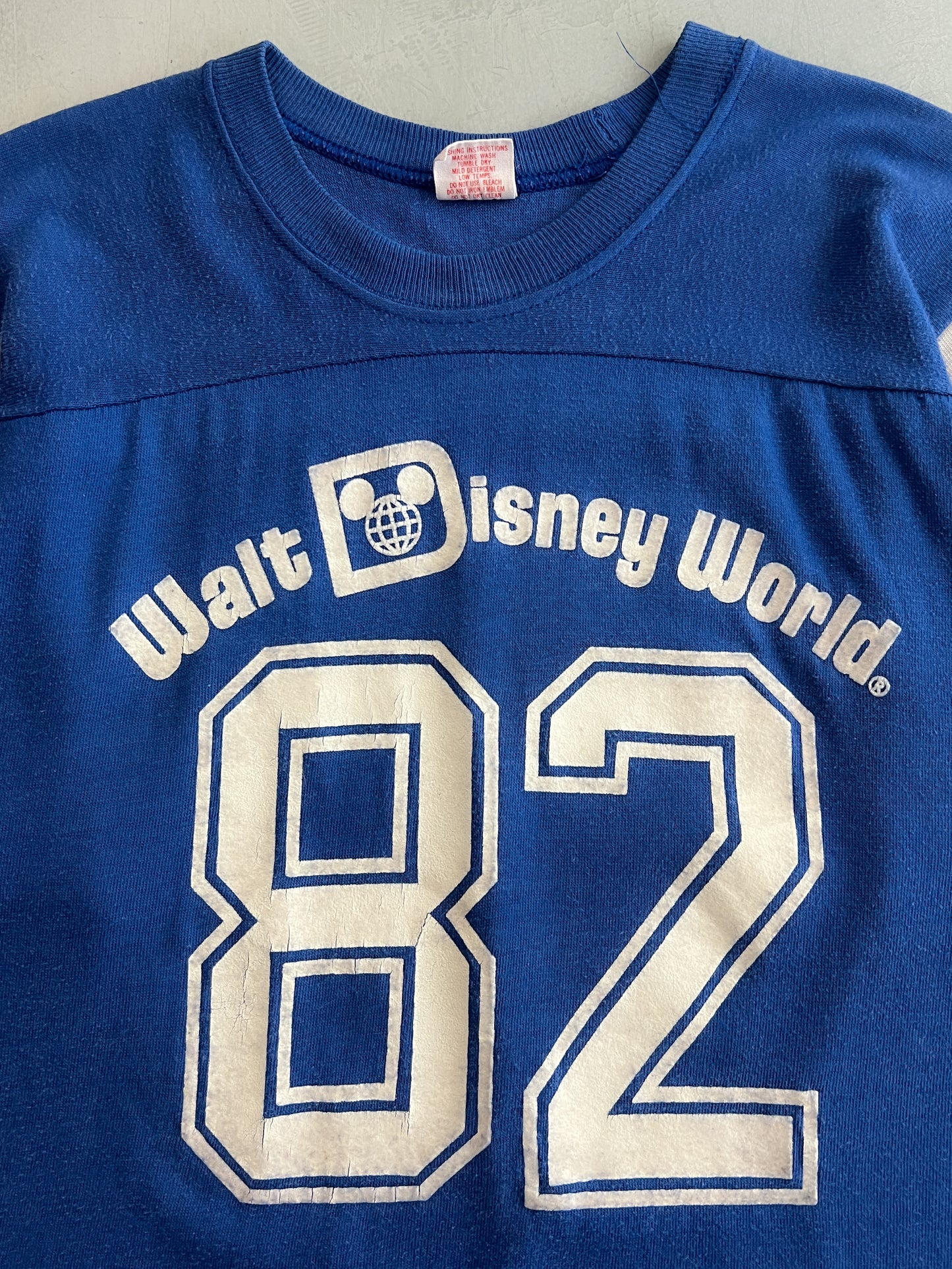 1980's Flock Print Walt Disney World Jersey Tee [M]