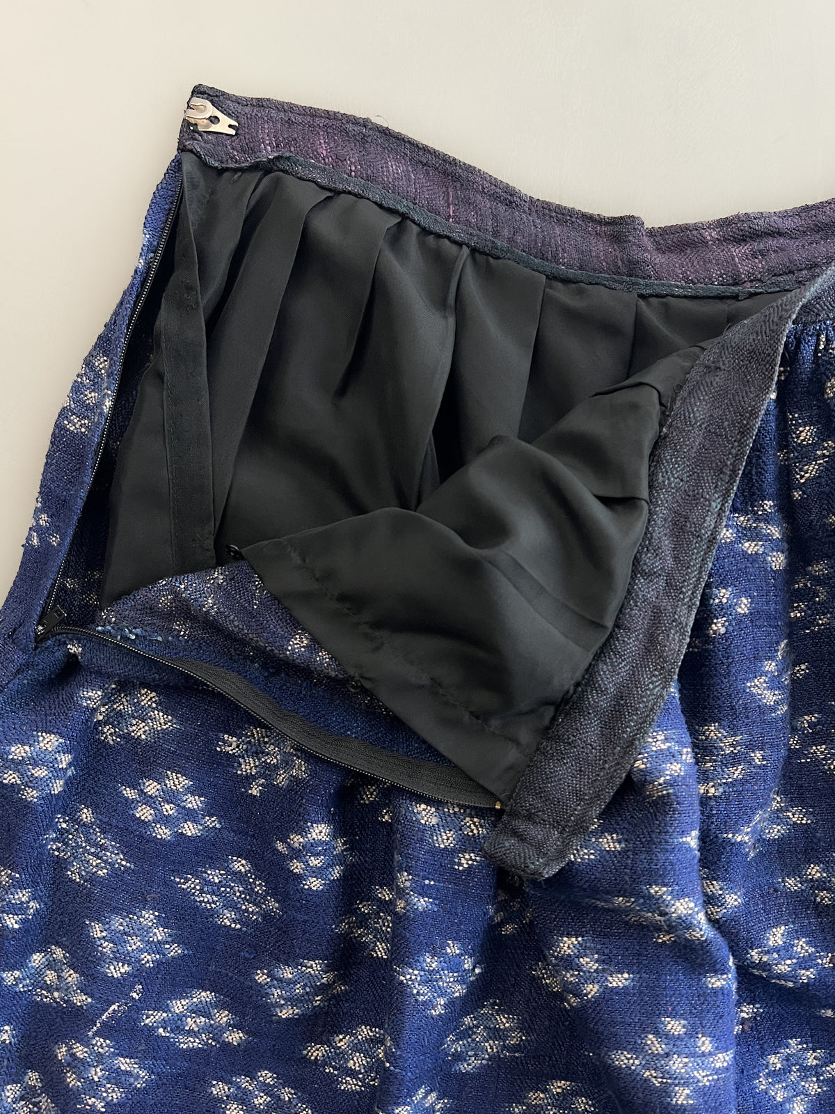 Japanese Indigo Kasuri Woven Skirt [29"]