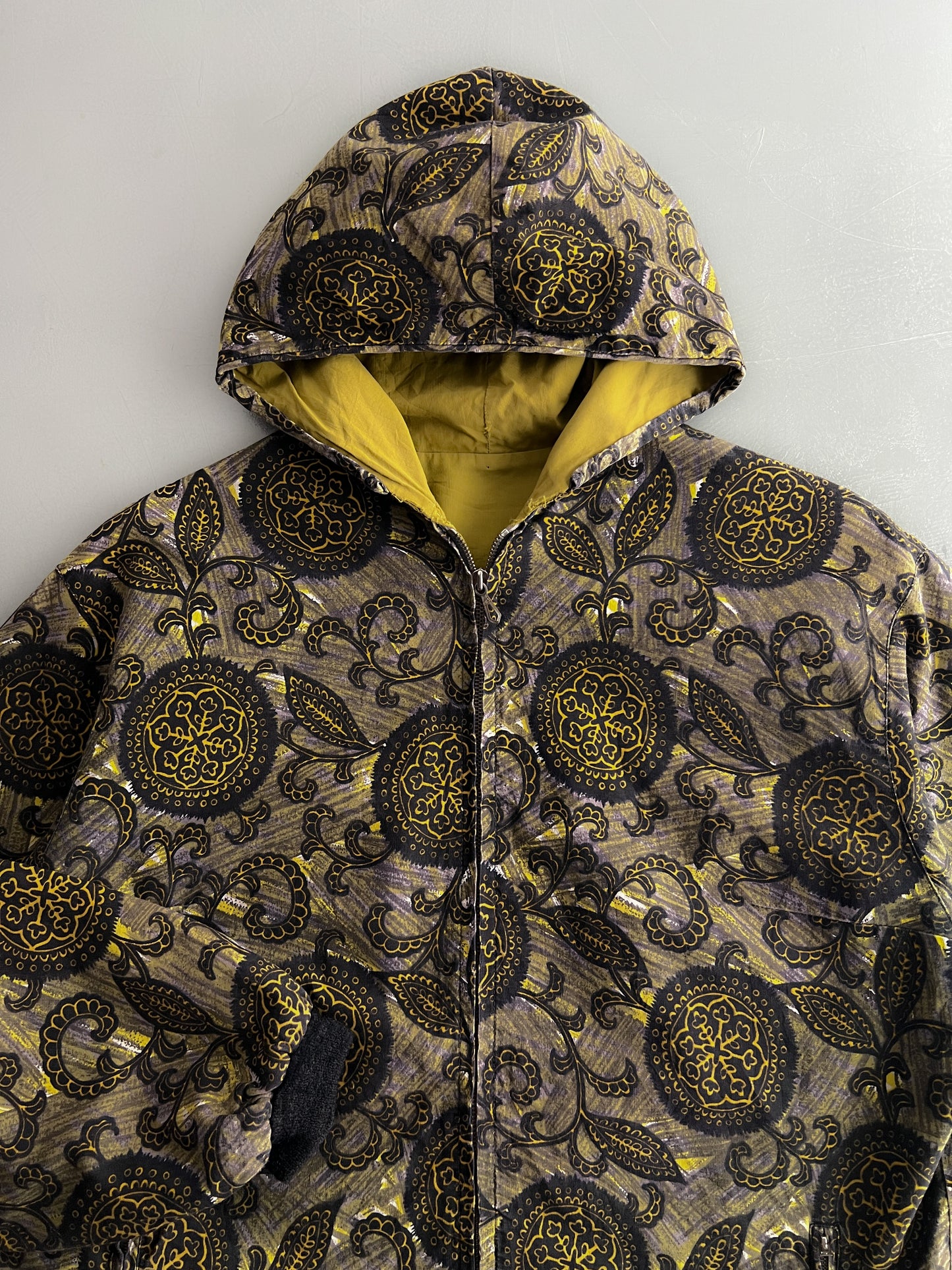 1970's Hooded Paisley Zip Jacket [S]