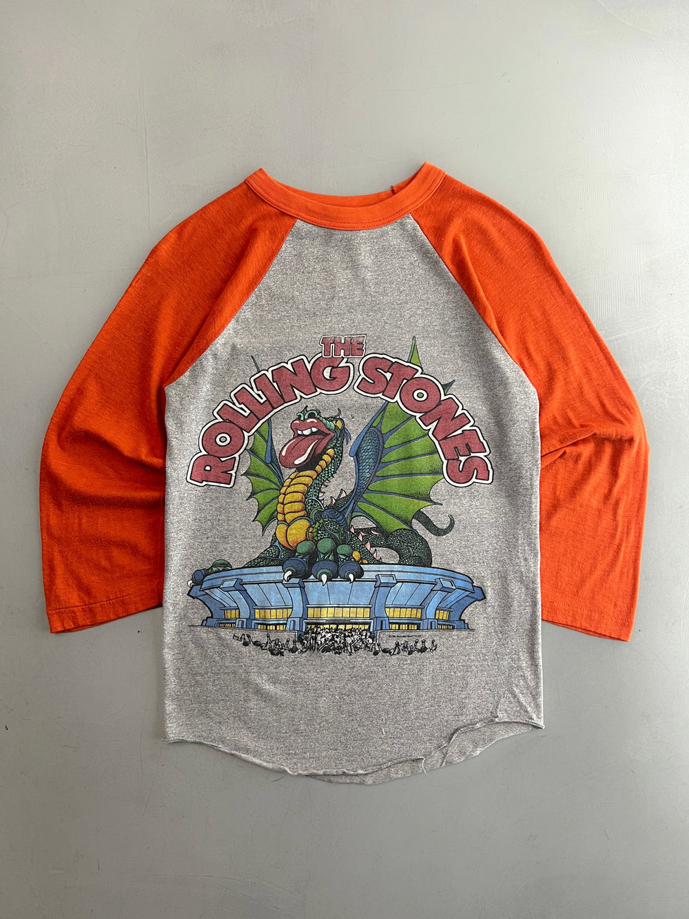 '81 The Rolling Stones U.S Tour Raglan Tee [S/M]