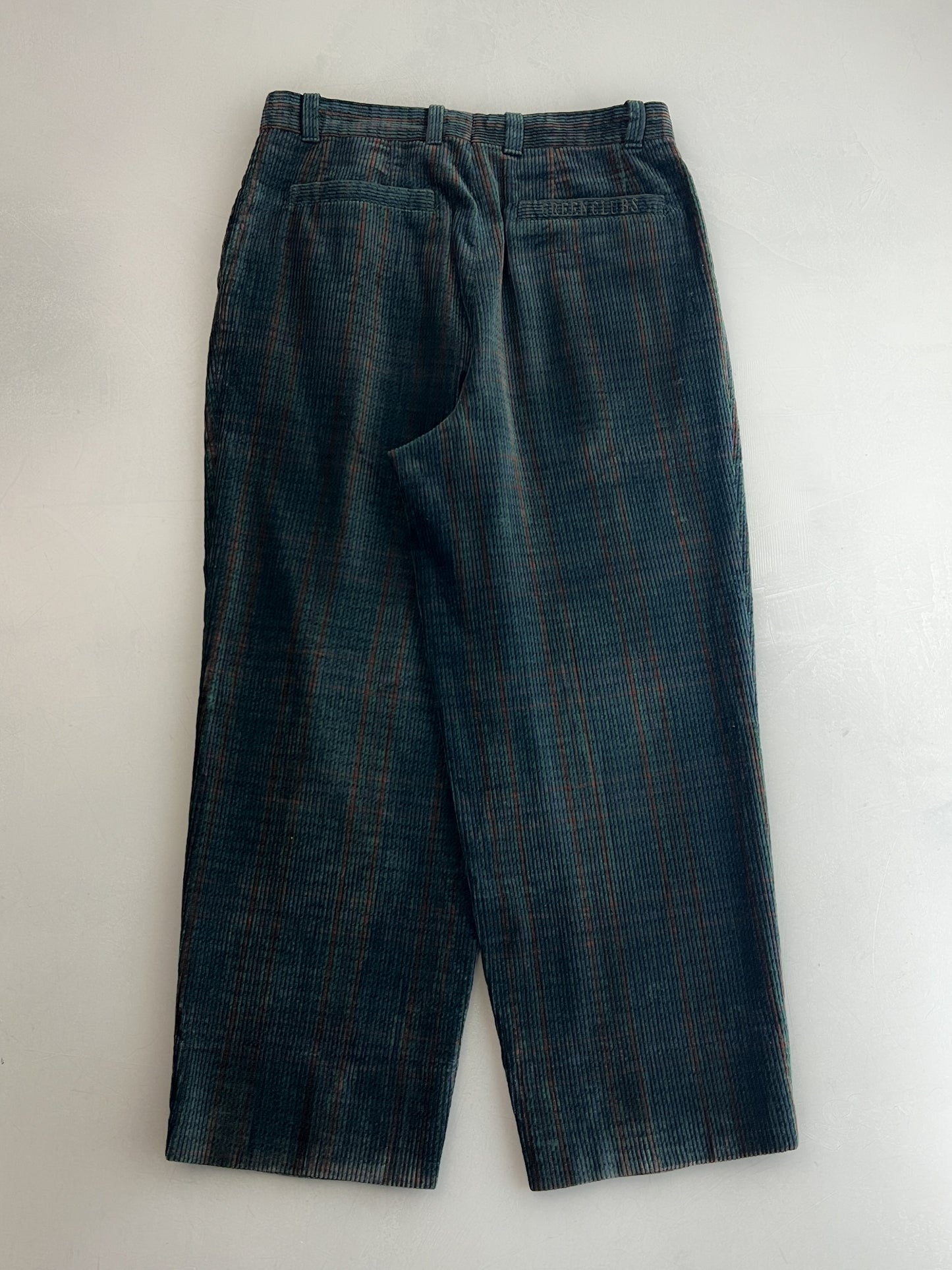 Green Clubs Pleated Cord Pants [31"]