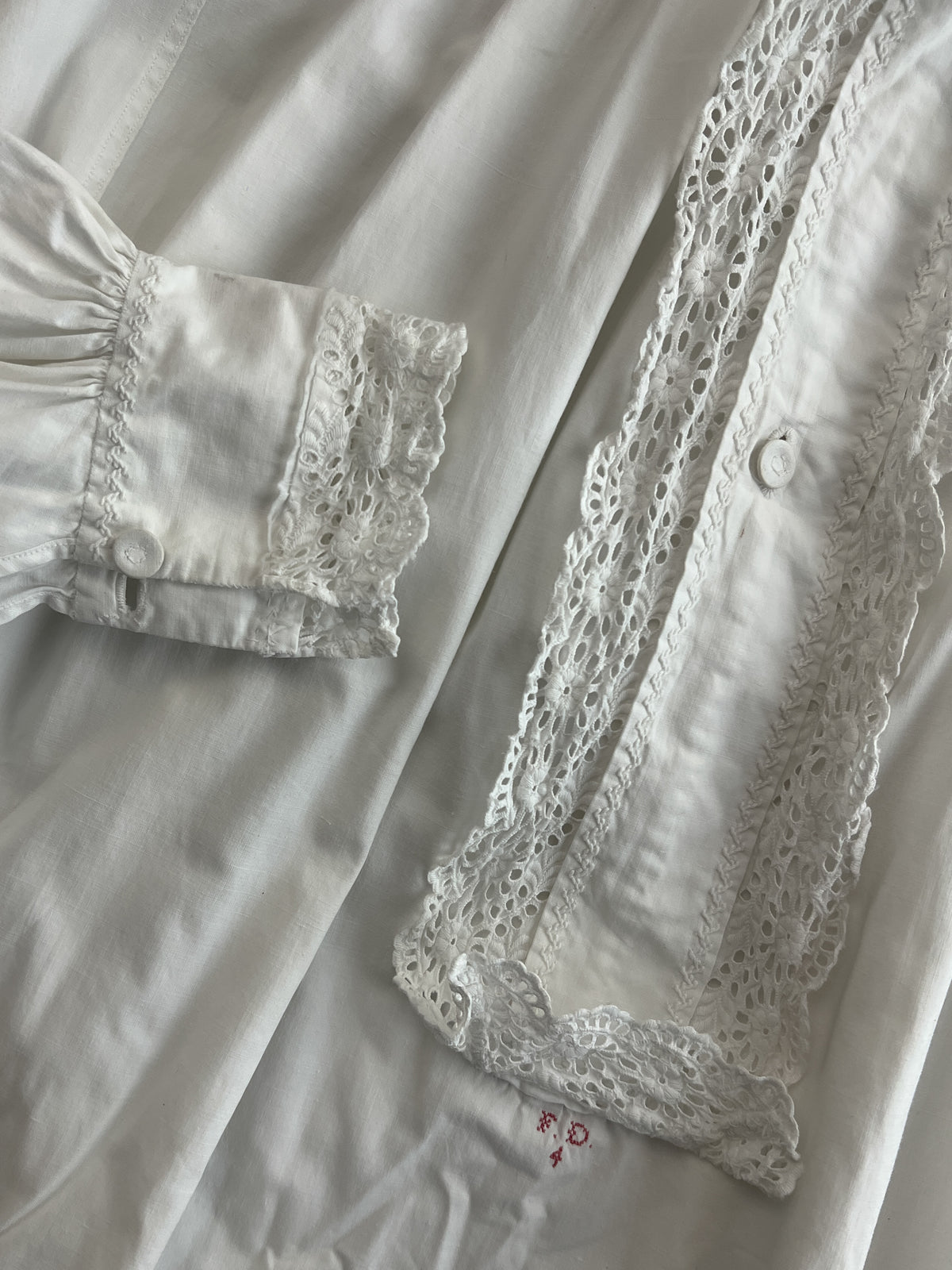 Late 1800's French Cotton Lace Chemise [Womens 8-10]