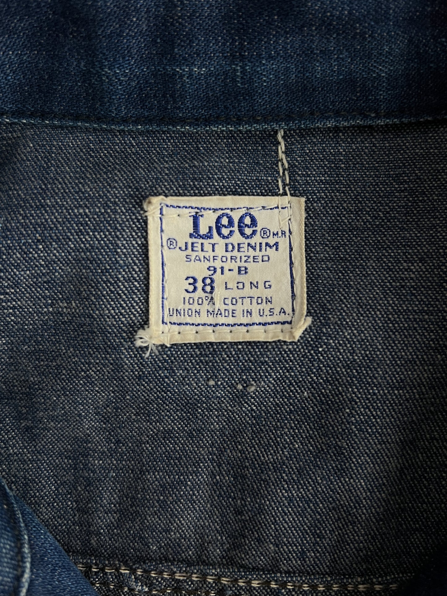 50's-60's Lee 91-B Jelt Denim Jacket [M/L]