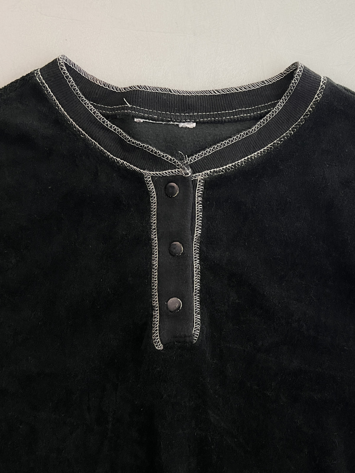 1970's Velour Henley [XS]