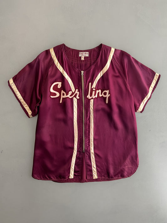 1950's Curly Haas "Sperling" Satin Baseball Jersey [M]