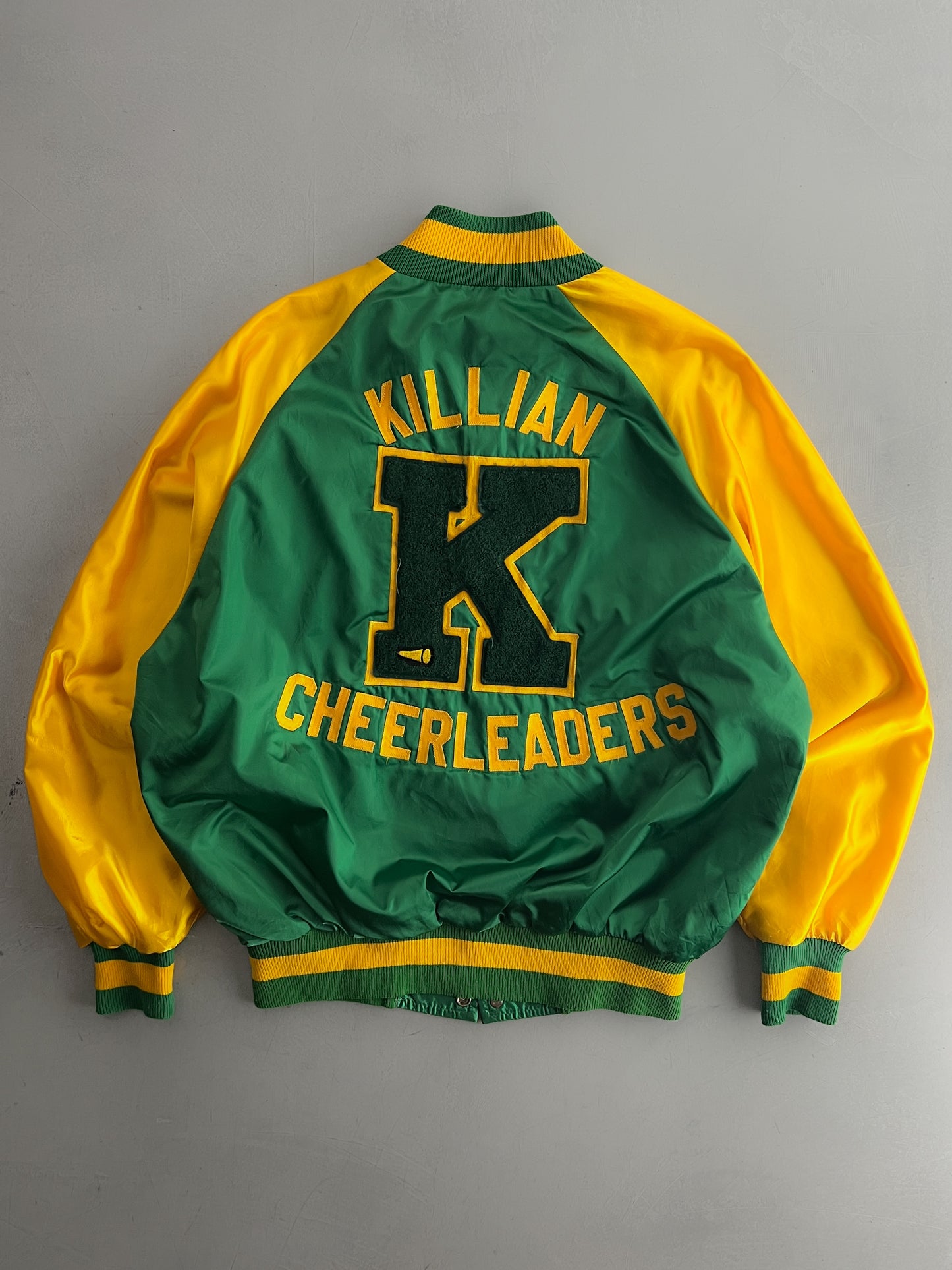 1990's Killian Cheerleaders Satin Bomber Jacket [L]
