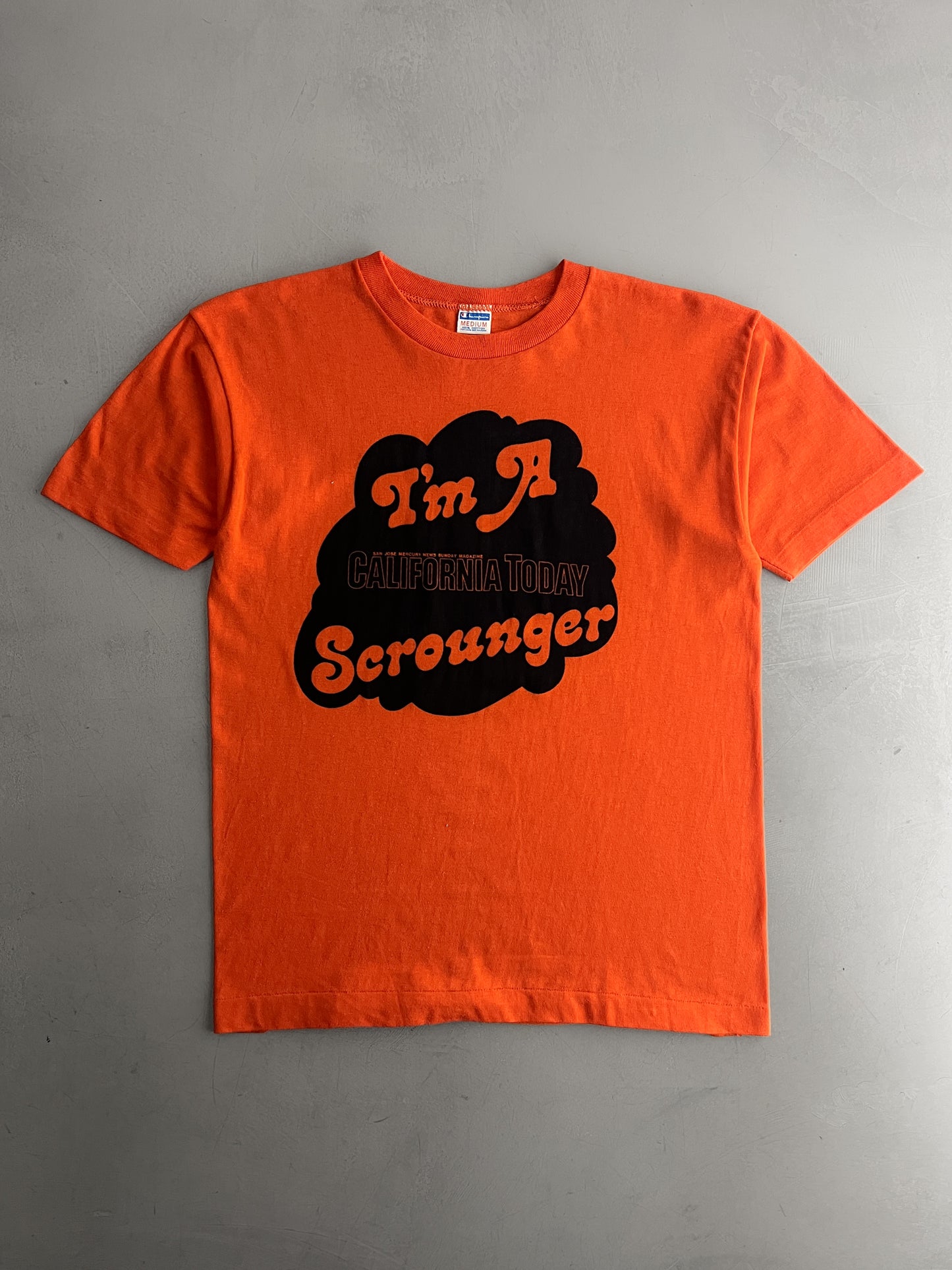 70's Champion Blue Bar "Im a Scrounger" Tee [M]