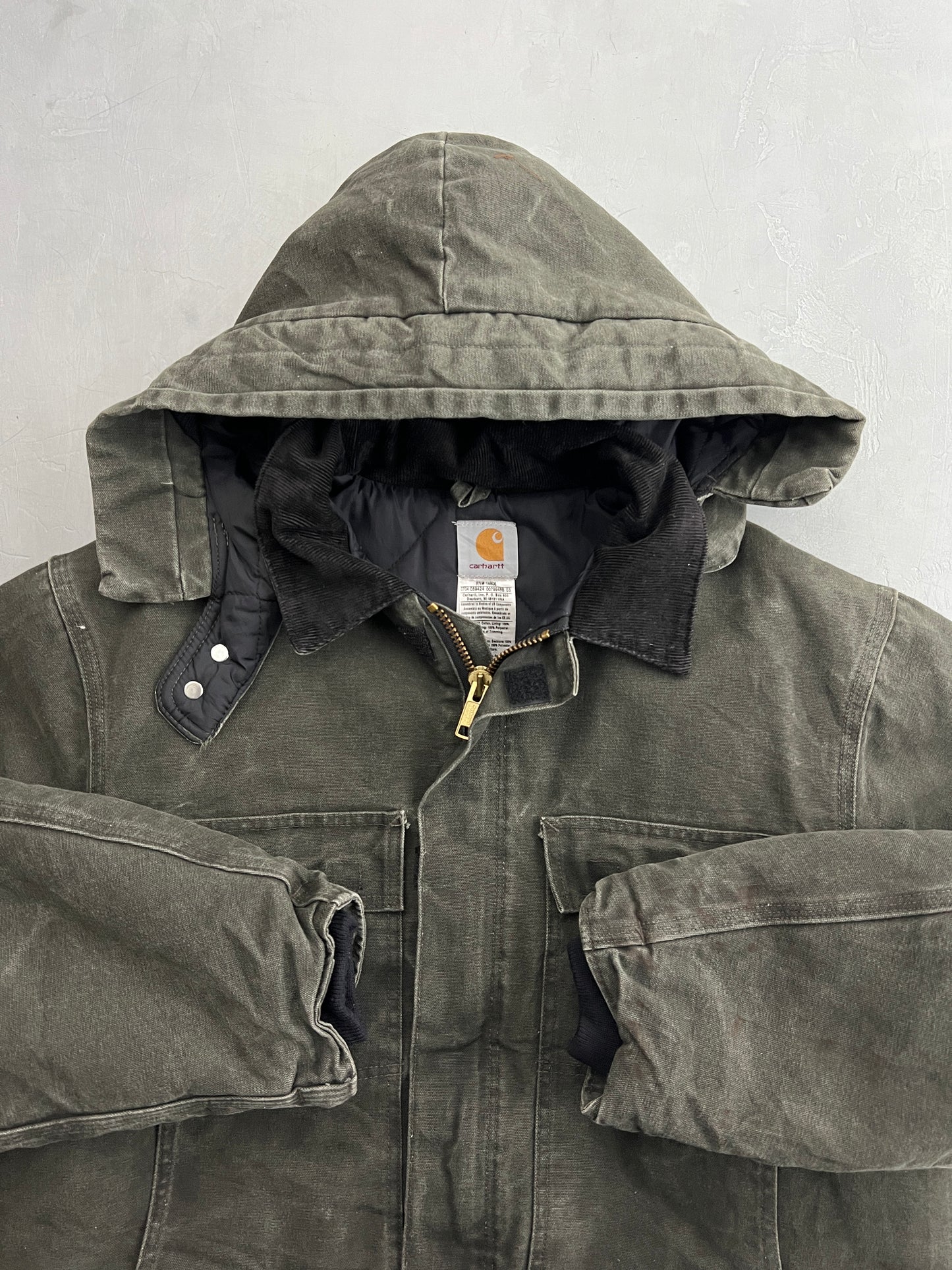 Faded Carhartt Chore Jacket w Detachable Hood [L]