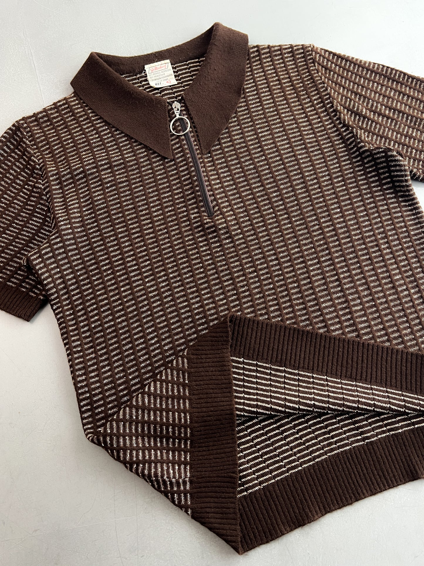 1970's British Zip Polo Knit [L]