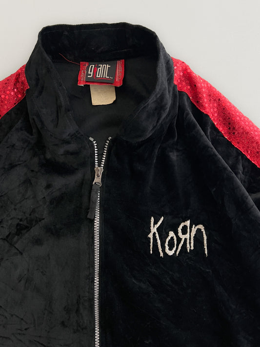 Late 90's KORN Velour Sequin Track Jacket [L/XL]