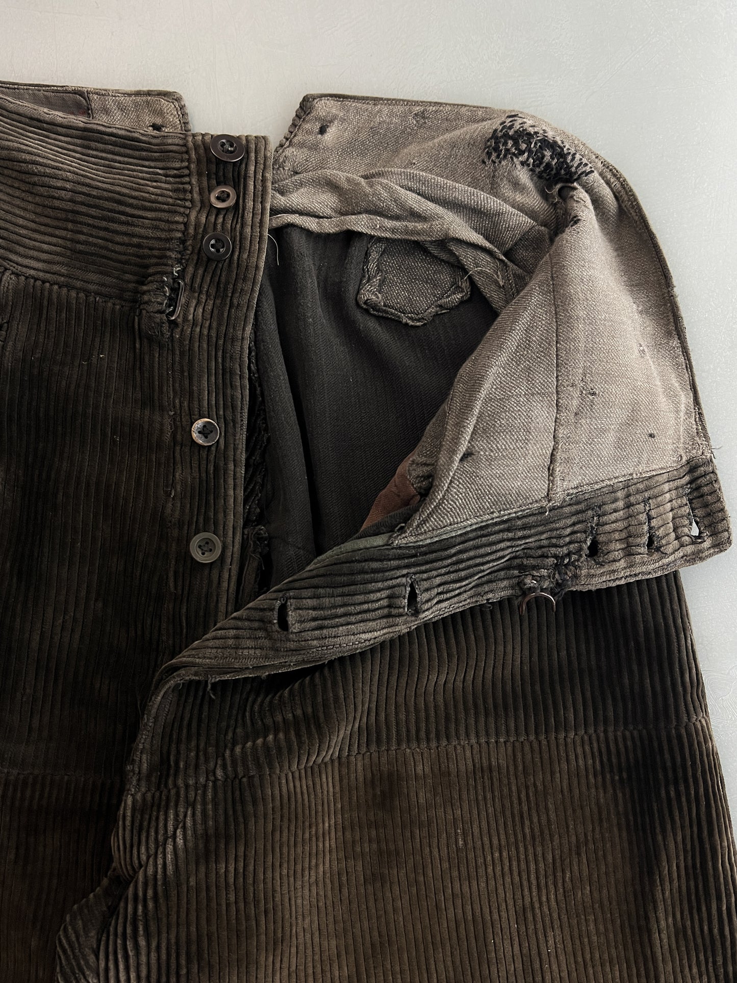 30's/40's French Cord Buckle Back Work Pants [31"]