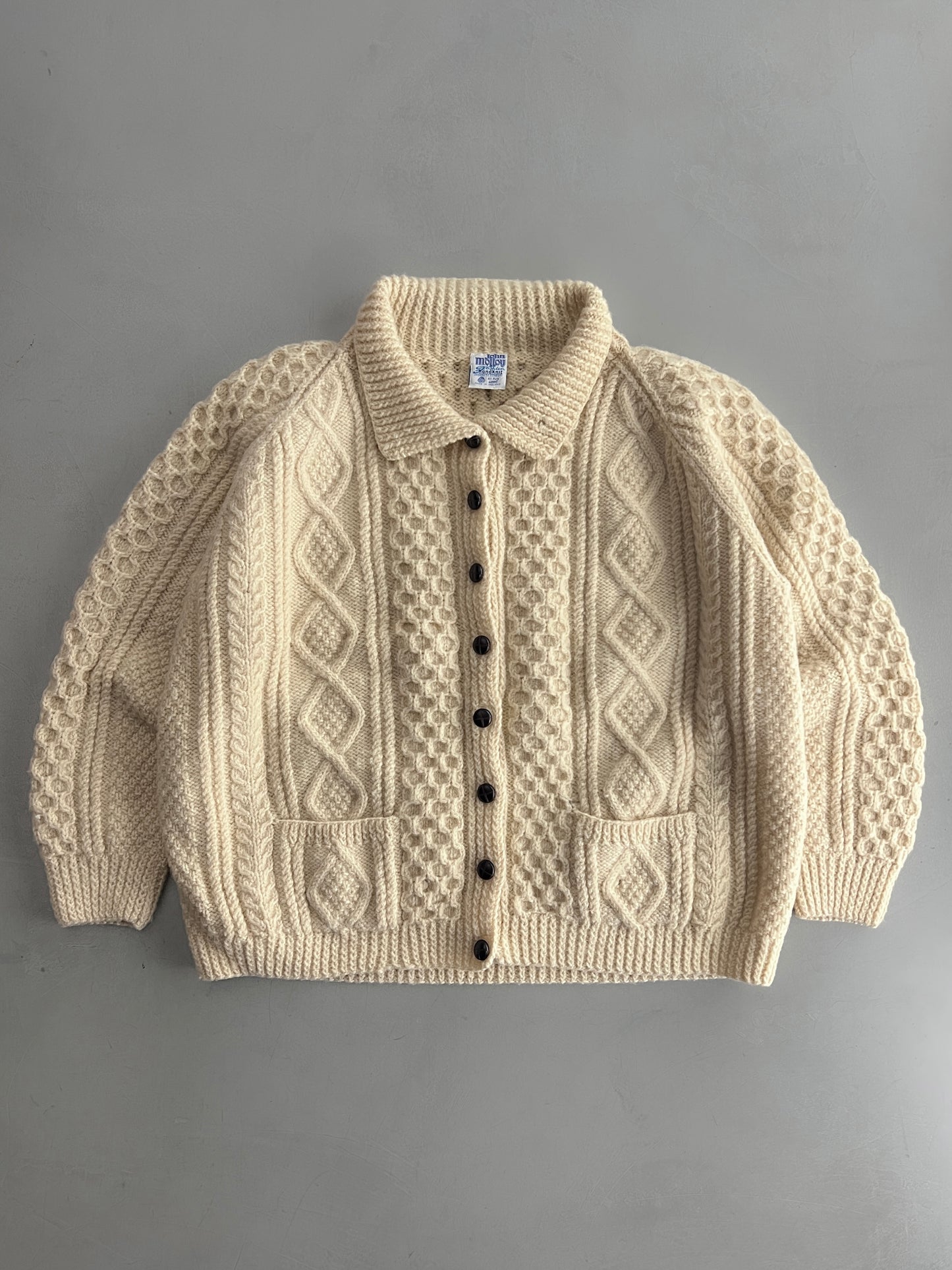John Molloy Cable Knit Wool Fisherman Sweater [XL]
