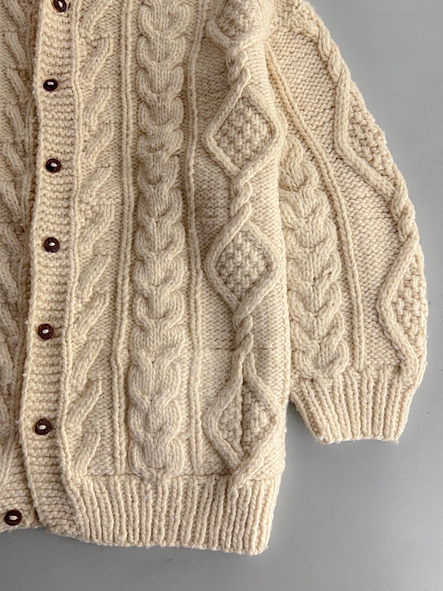 Cable Knit Wool Fisherman Sweater [XL]