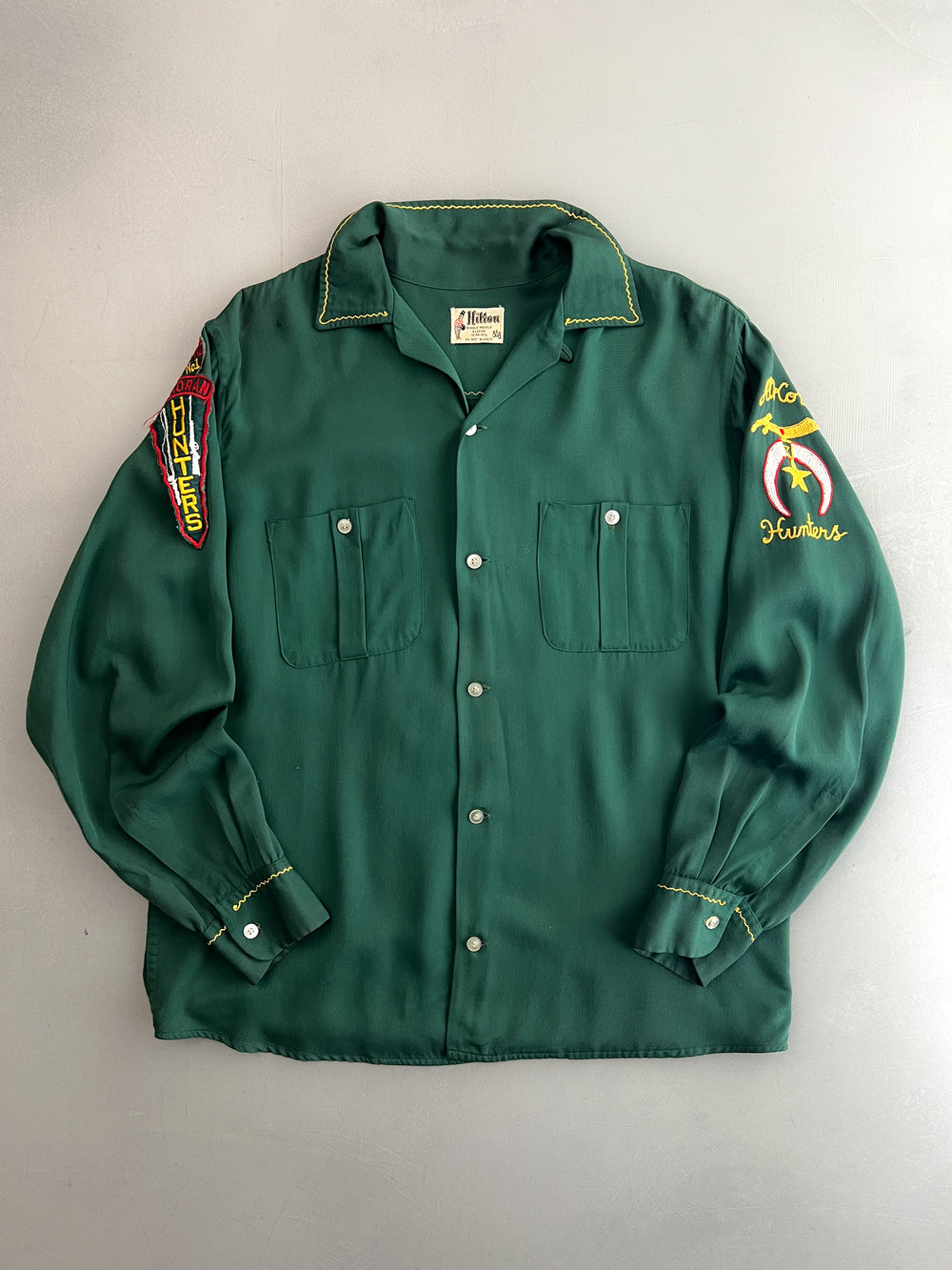 50's/60's Hilton Loop Collar Rayon Shirt [M]