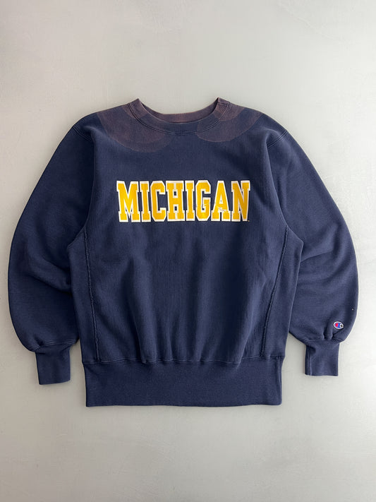 Made in USA Champion Reverse Weave Michigan Sweatshirt [L]