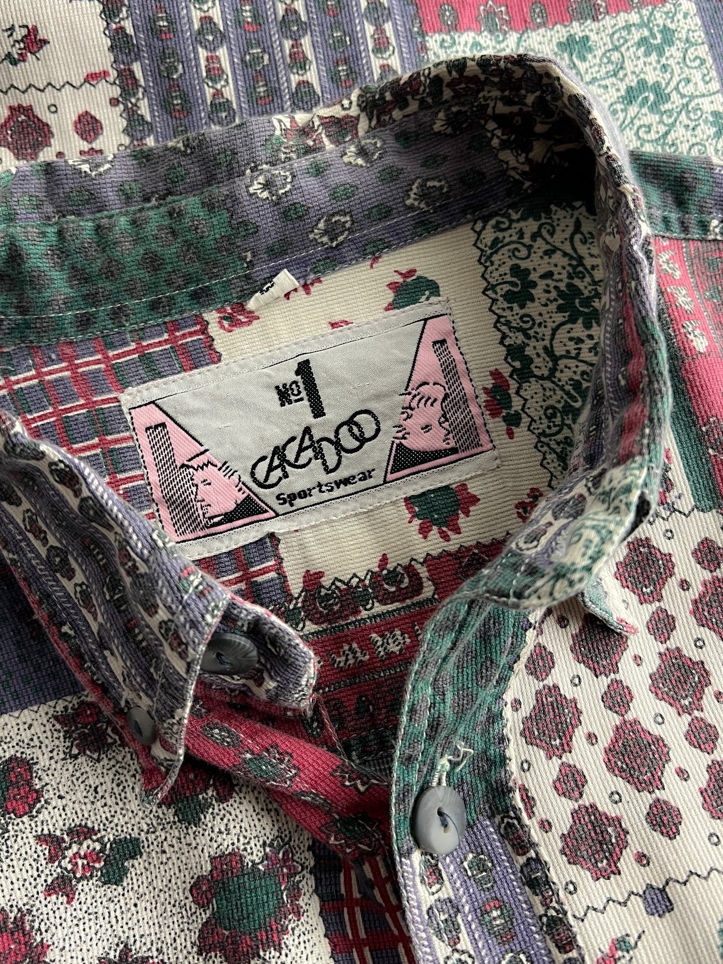 Patchwork Print Corduroy Shirt [L]