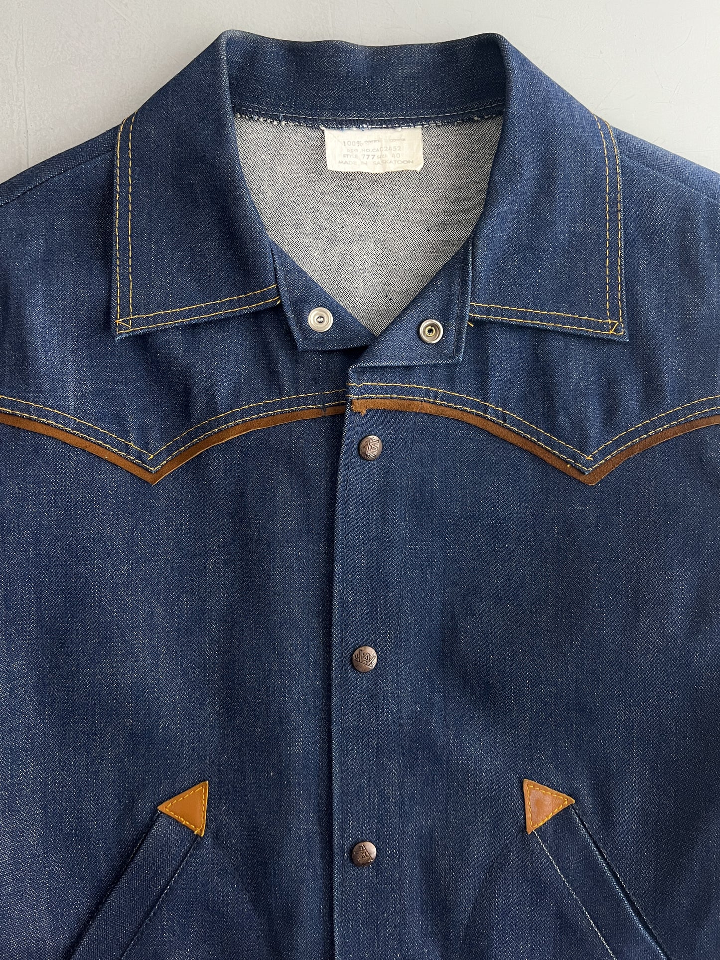 1970's Western Arrow Pocket Denim Jacket [L]