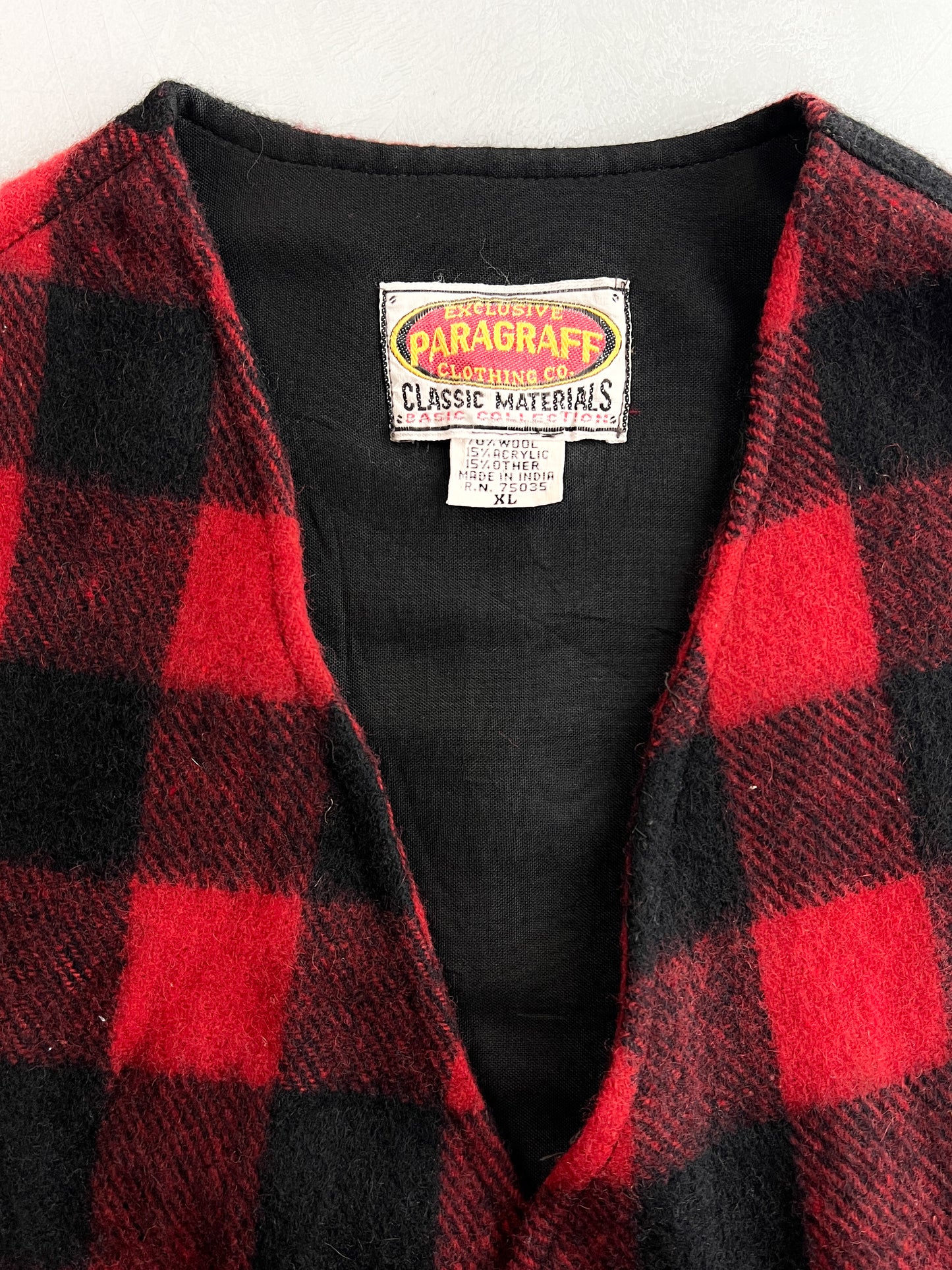 Buffalo Plaid Wool Vest [L/XL]