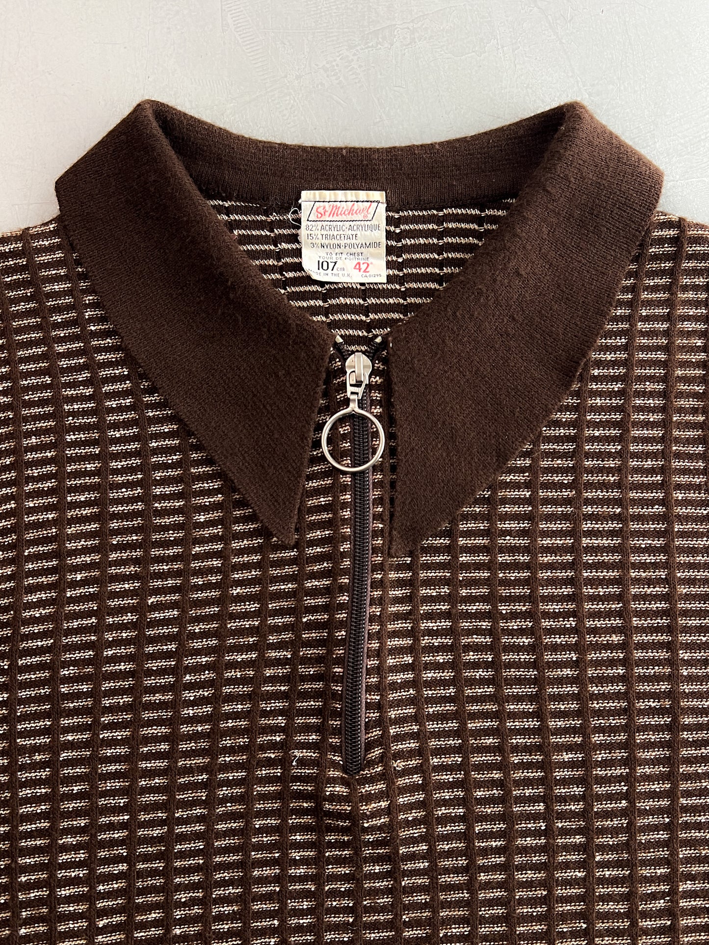 1970's British Zip Polo Knit [L]