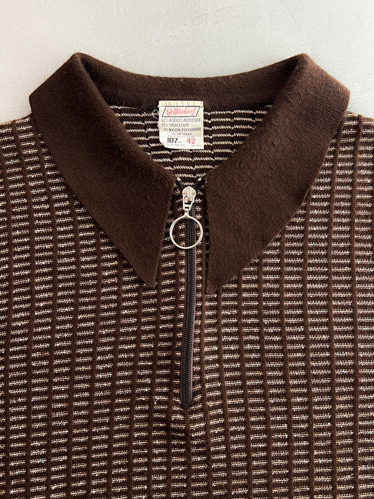 1970's British Zip Polo Knit [L]