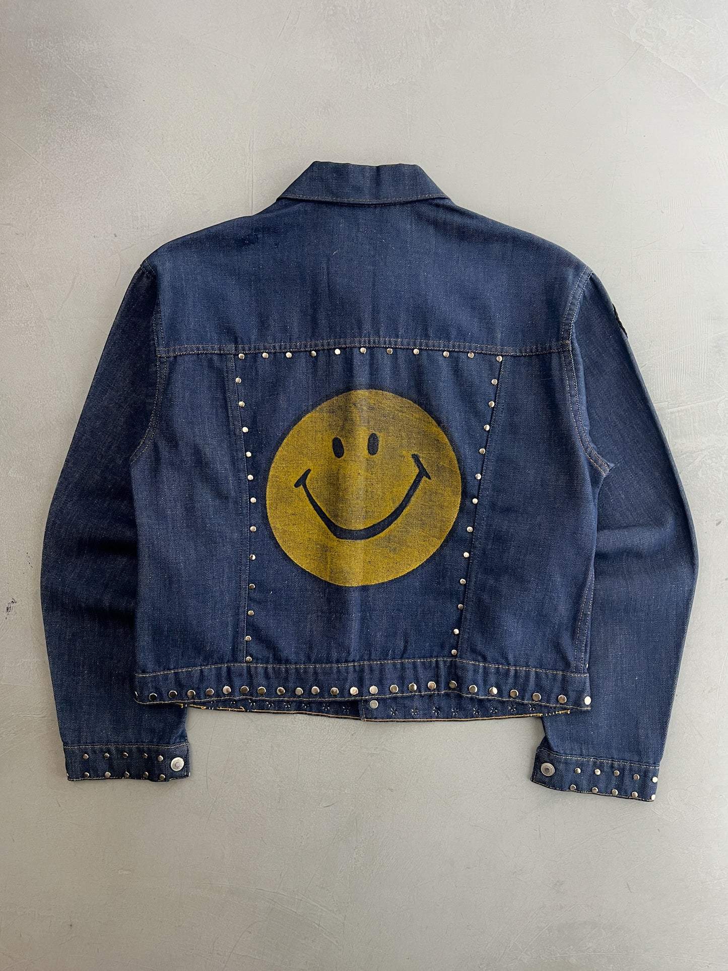 1960's Studded Harvey Ball Denim Jacket [L]