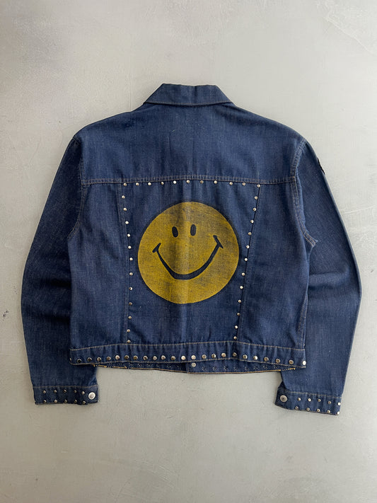 1960's Studded Harvey Ball Denim Jacket [L]