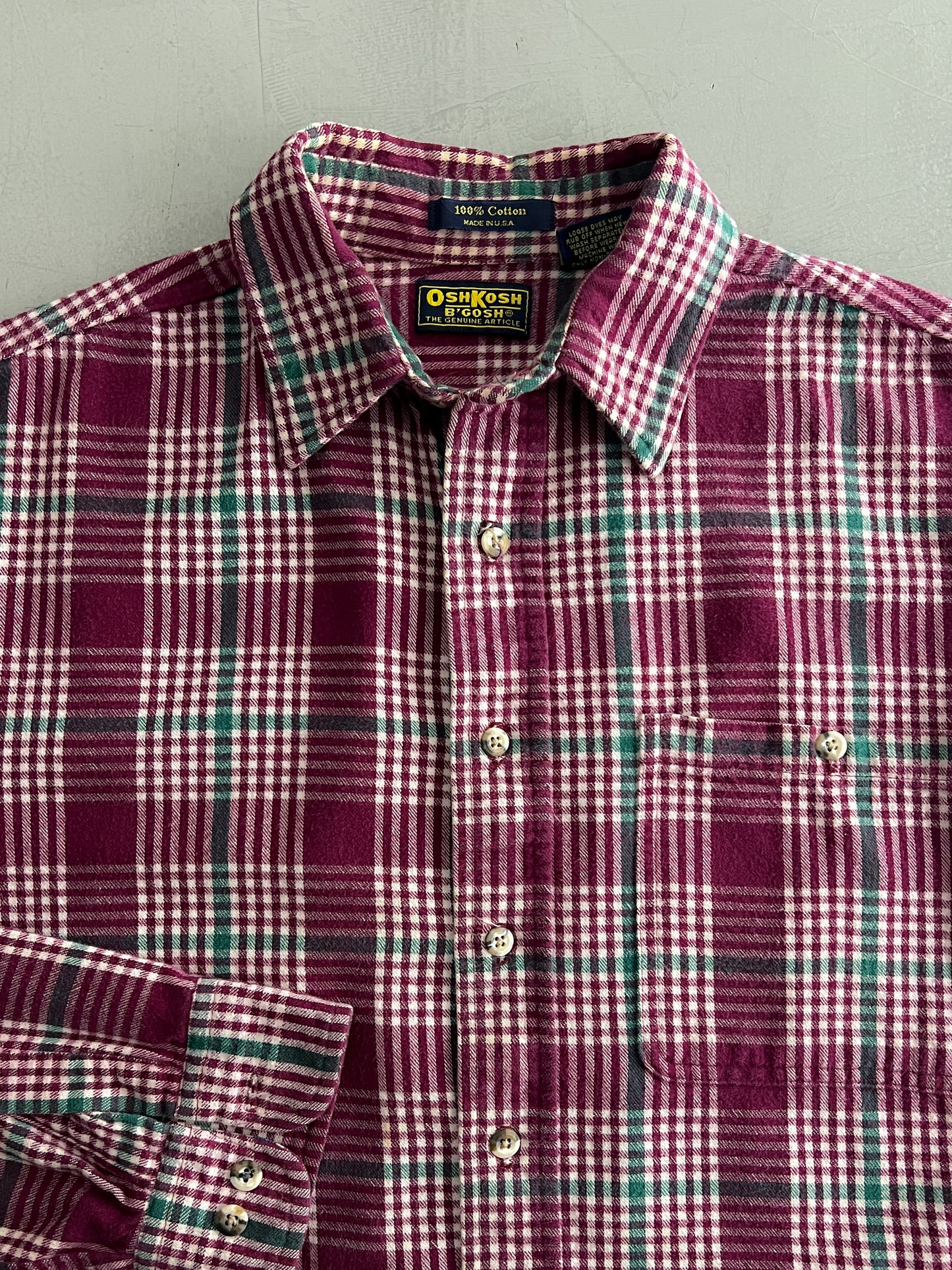Made in USA OshKosh Cotton Flannel [L]