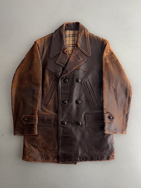 1940's French Leather Motorist Jacket [L]