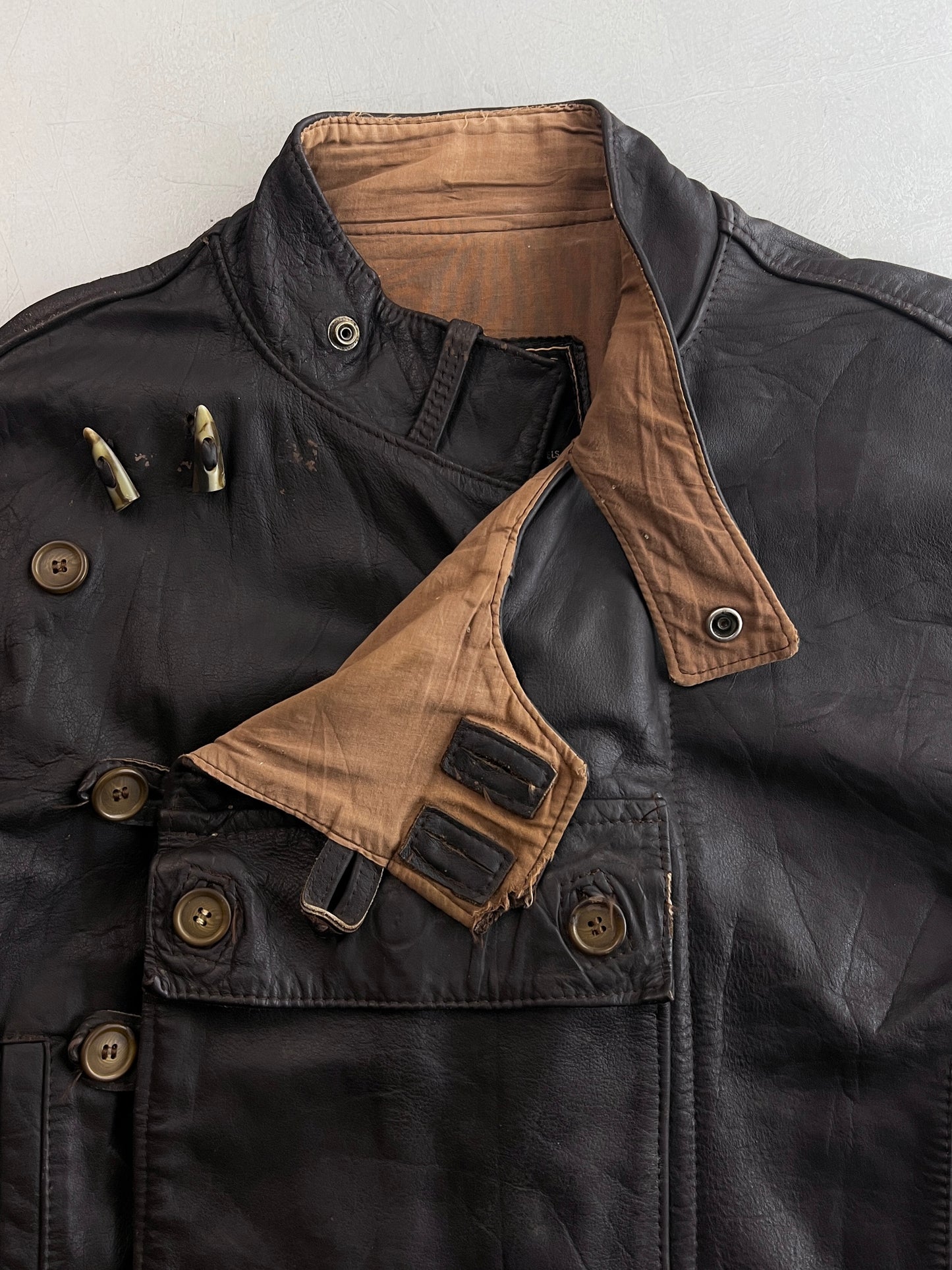 1980's Swedish Army Motorcycle Dispatch Style Leather Jacket [M/L]