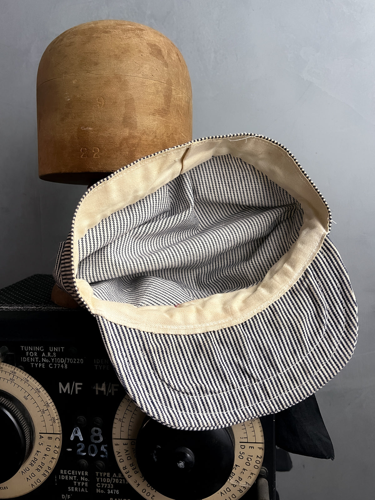 Union Made Big B Hickory Stripe Engineer Cap