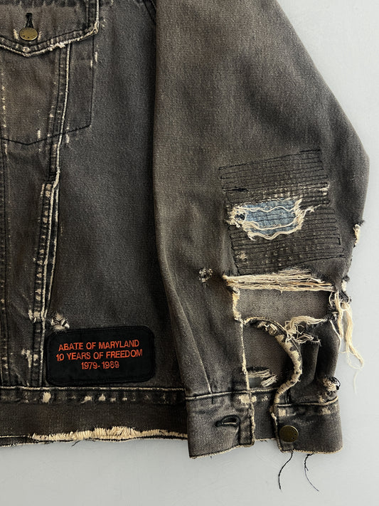 Thrashed Denim Biker Jacket [L/XL]