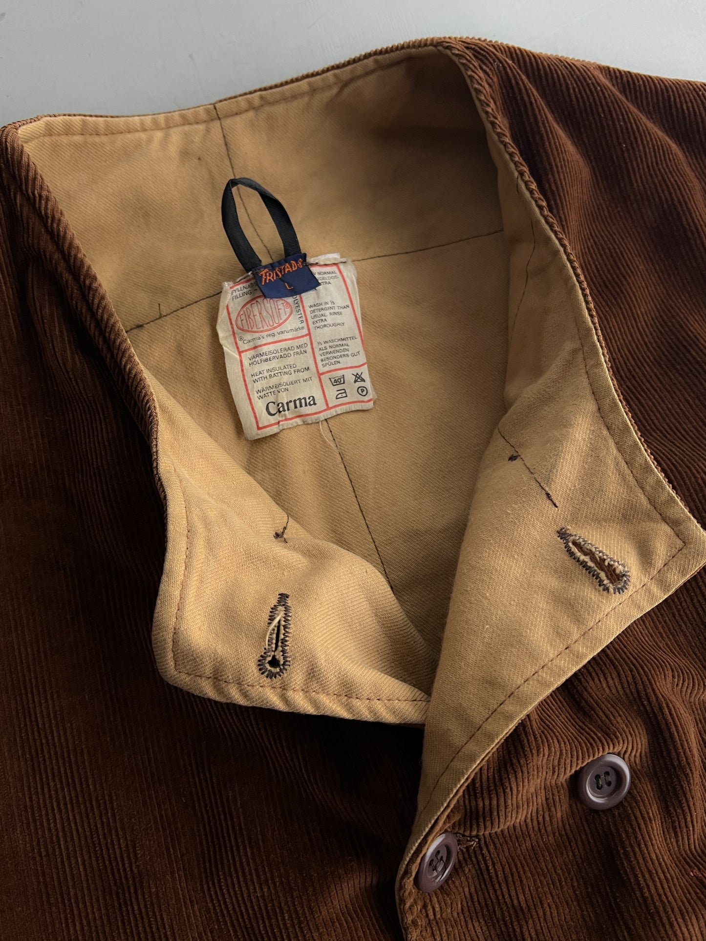 1960's French Corduroy Lined Work Vest [XL]