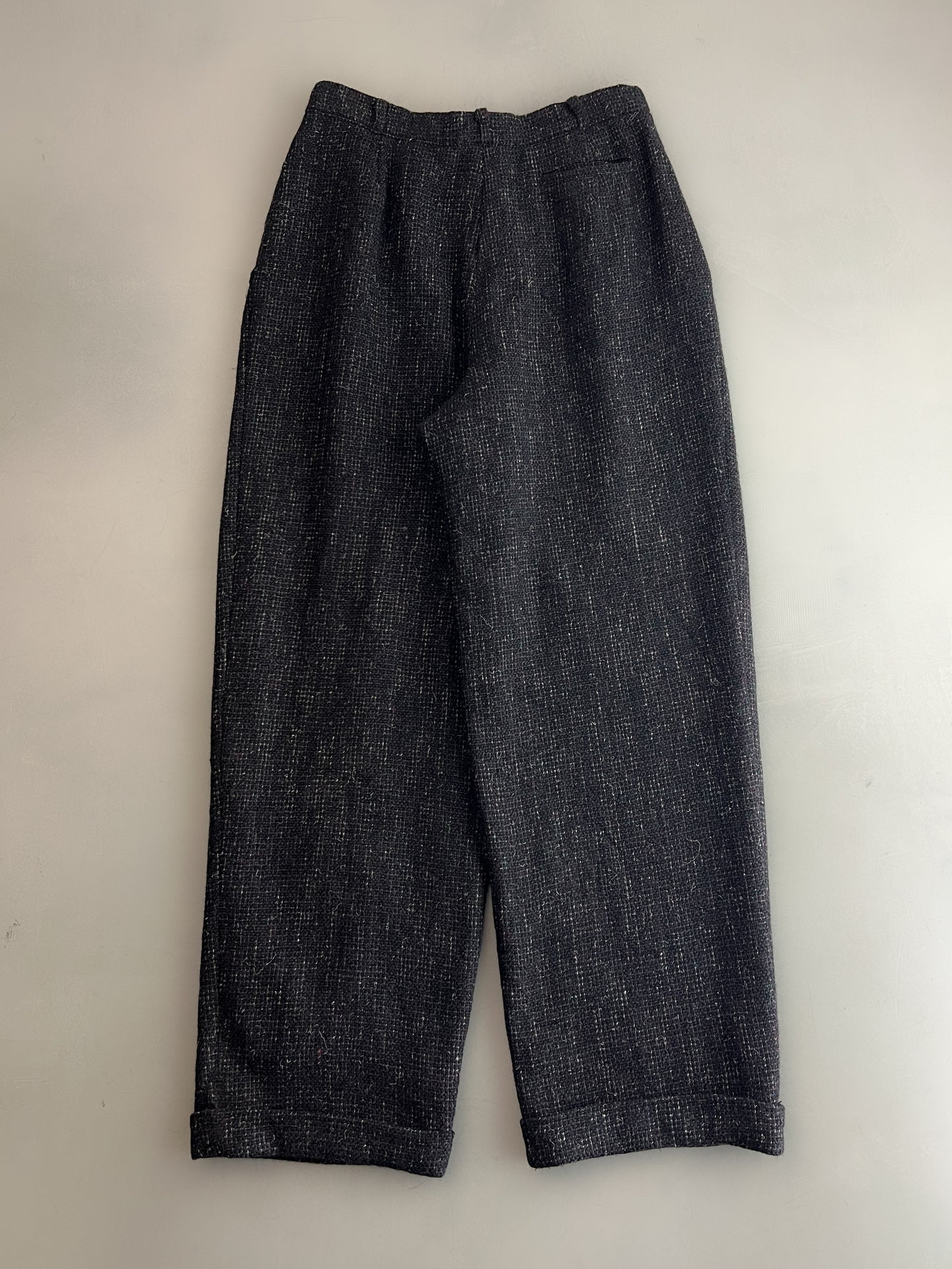 1980's Pleated Tweed Balloon Trousers [27"]