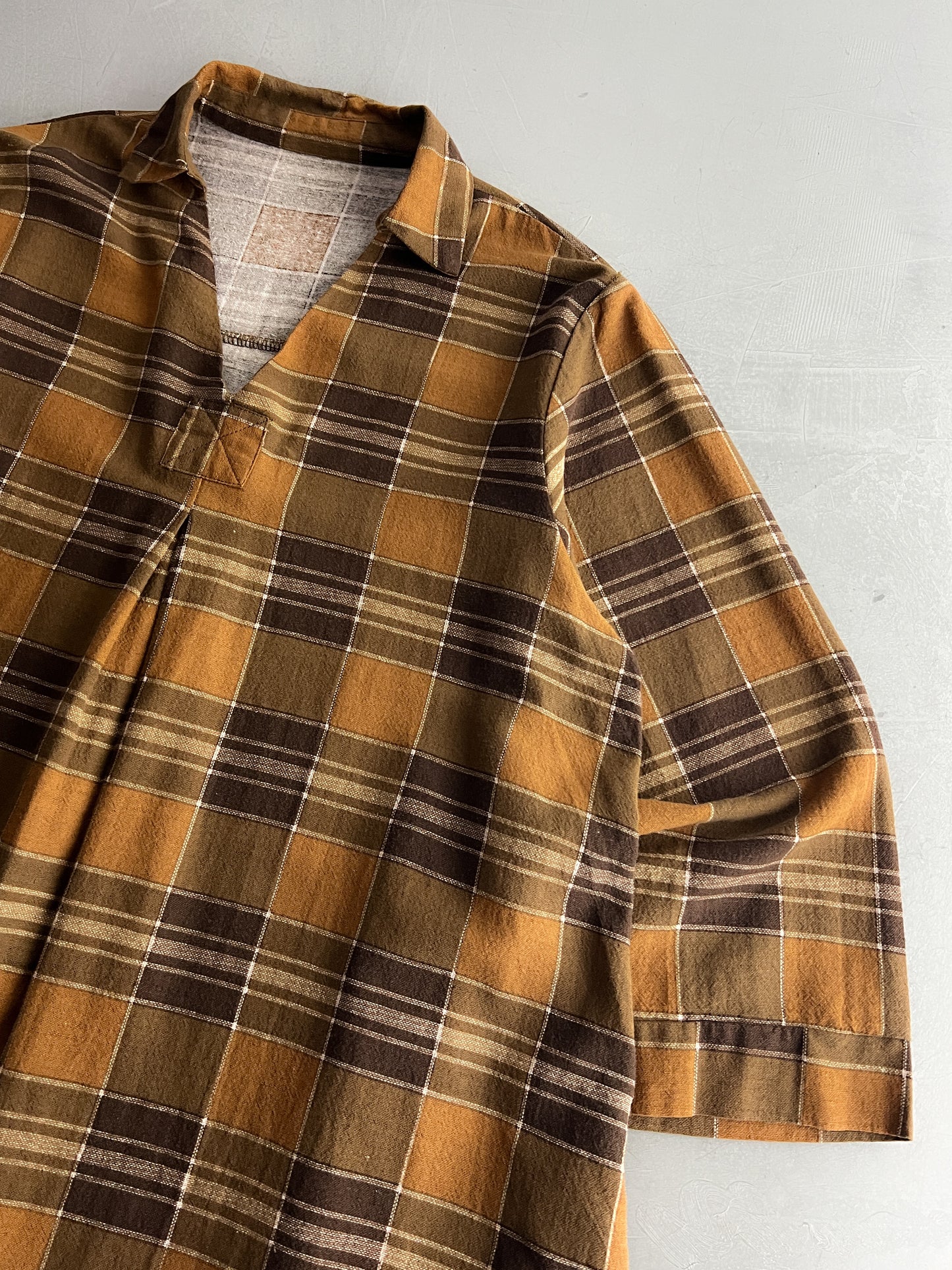 Plaid Pullover Work Smock [S]