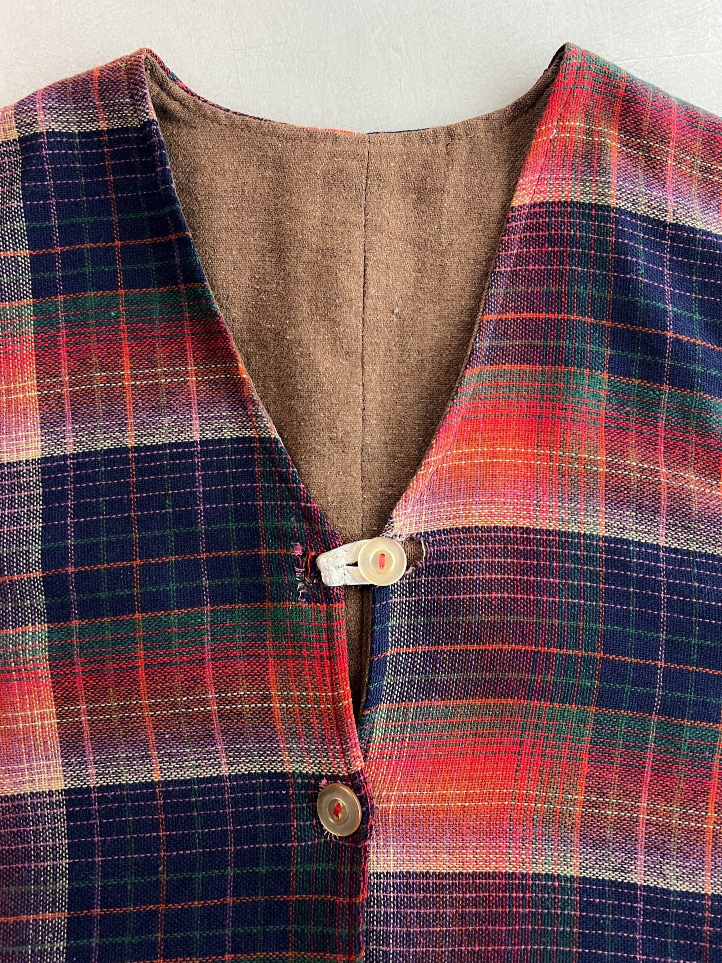 Wool Plaid Vest [S/M]