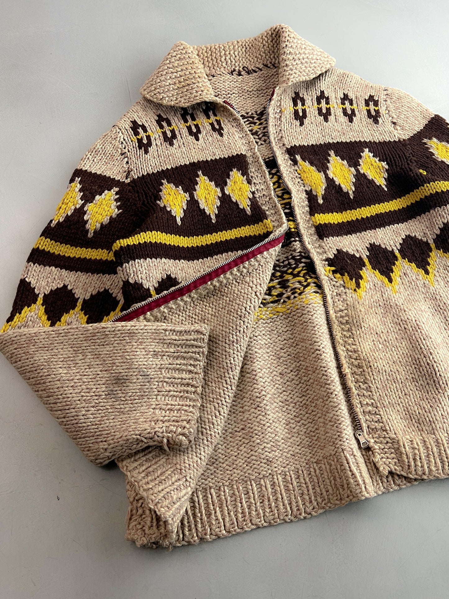 60's/70's Cowichan Knit Cardigan [L/XL]