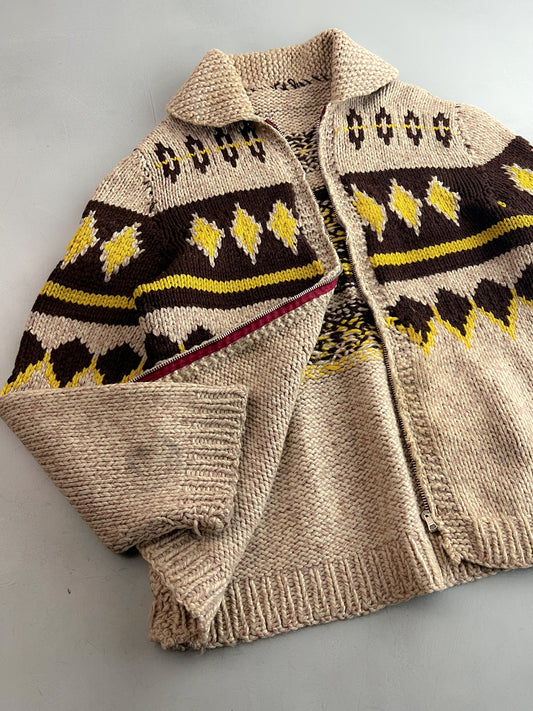 60's/70's Cowichan Knit Cardigan [L/XL]