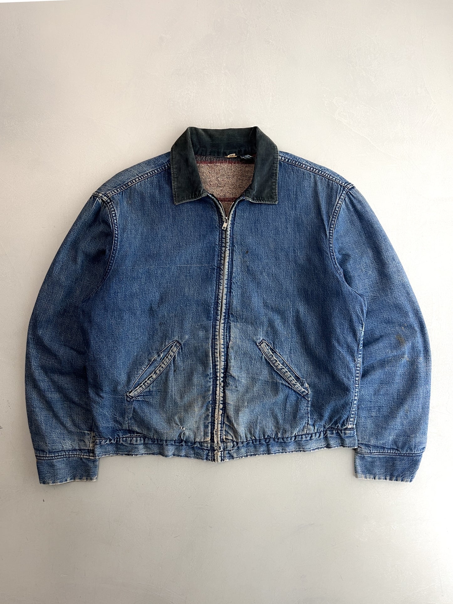 1960's Blanket Lined Denim Jacket [L]