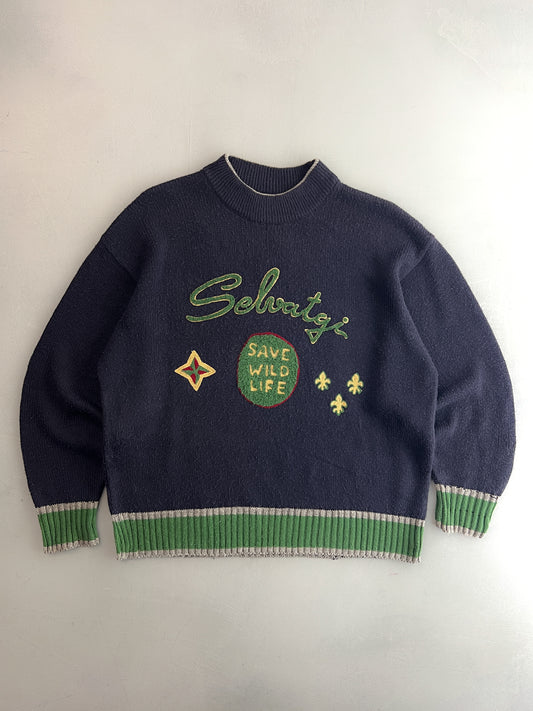 1990's Save Wildlife Sweater [L]