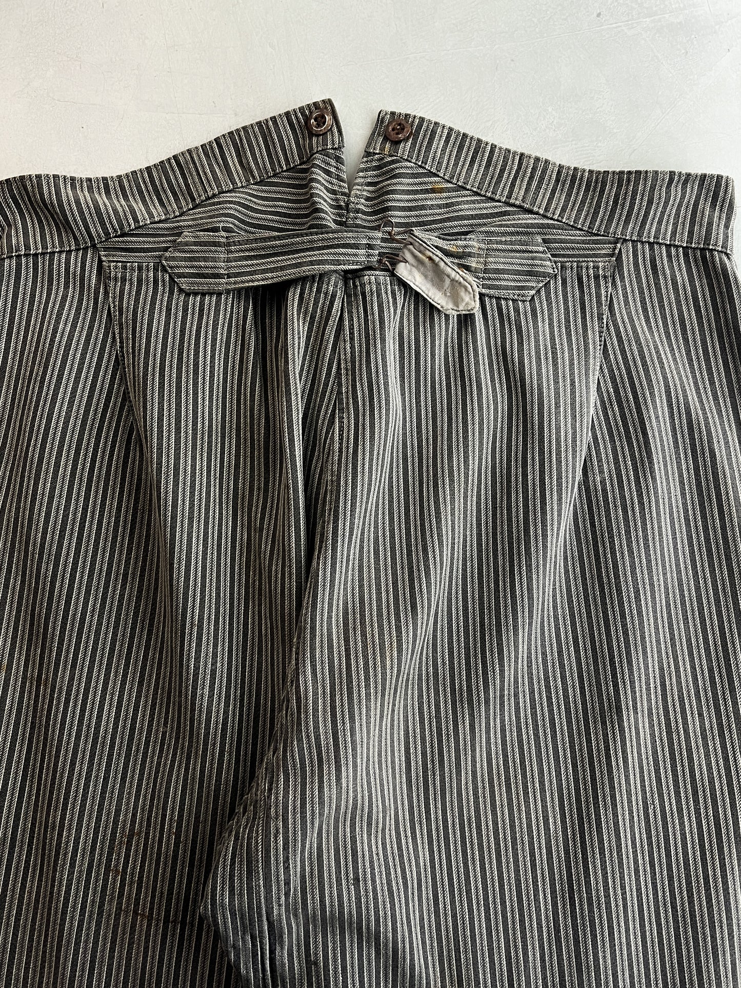 1940's French Buckle Back Striped Work Pants