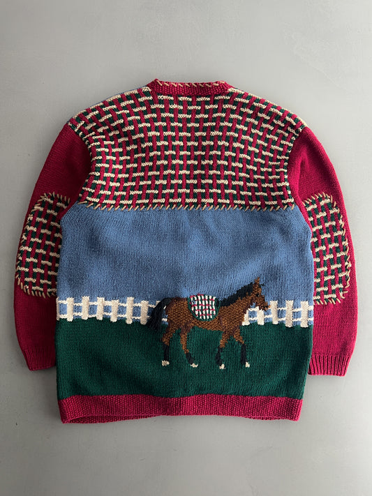 Belle Pointe Hand Knitted Horse Cardigan [L]
