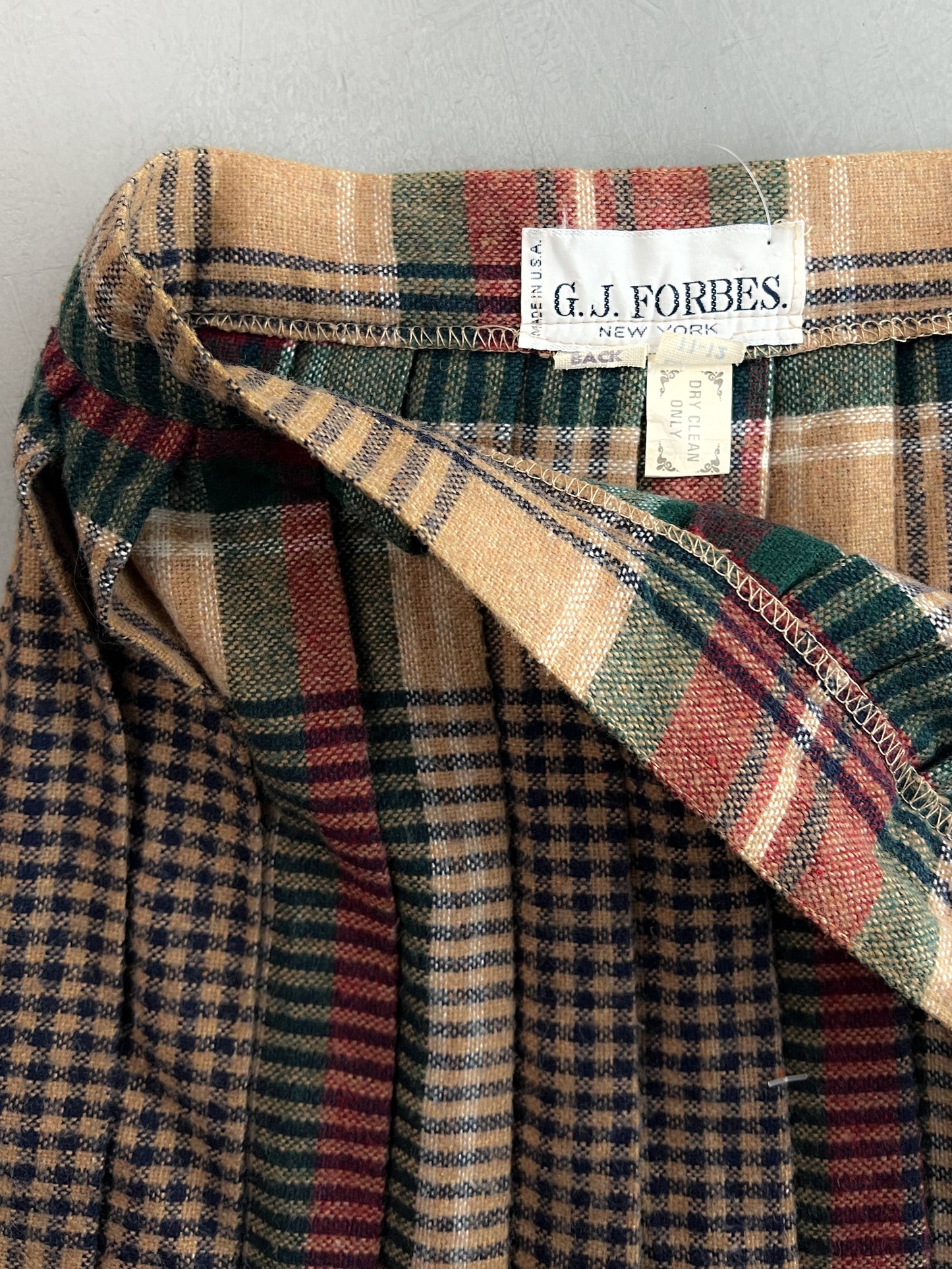 G.J. Forbes Pleated Wool Skirt [27"]