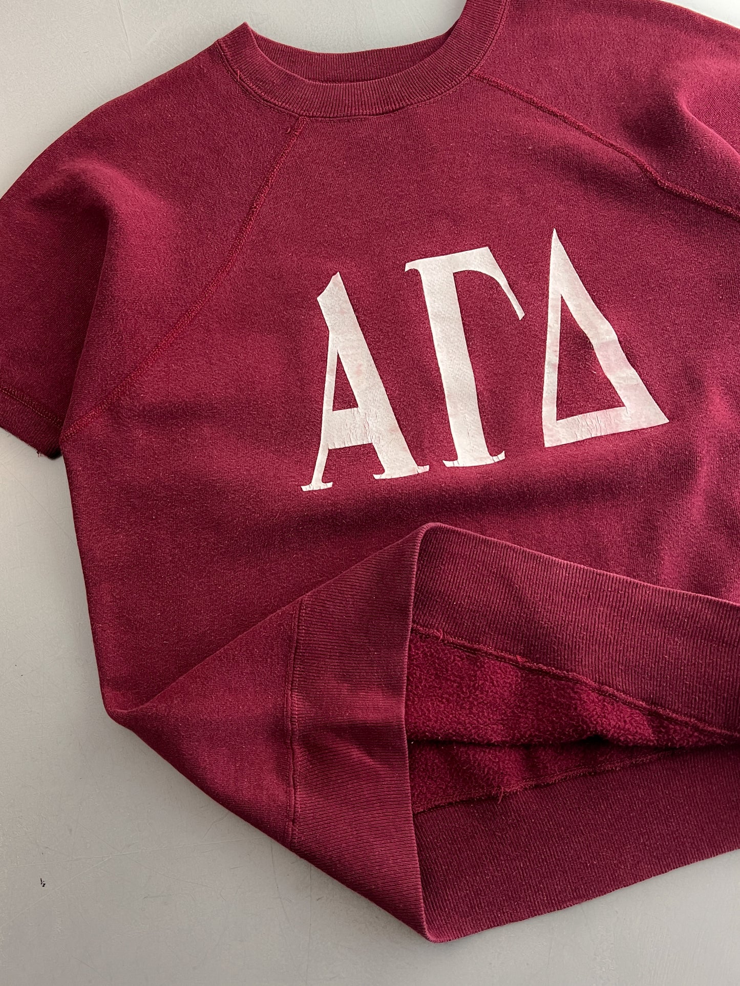 50's/60's Faded Sorority Short Sleeve Sweatshirt [M/L]