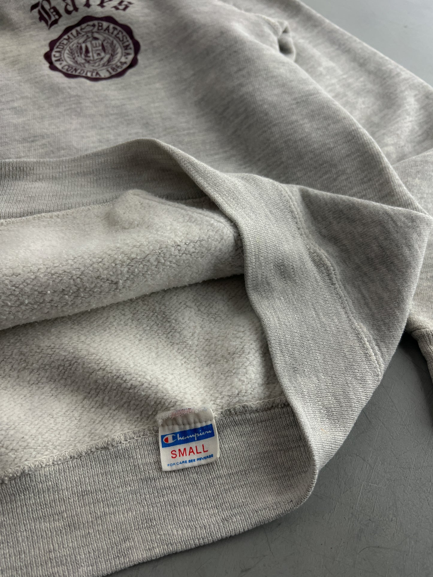 1960's Champion Blue Bar Bates Hooded Sweatshirt [S]