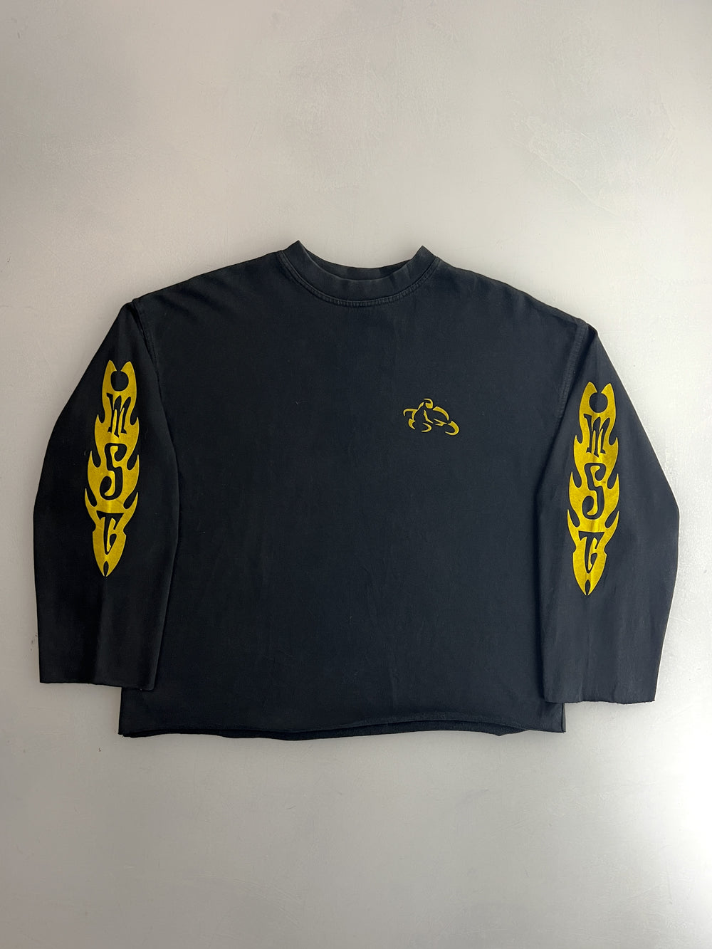90's Flock Print Moto Sweatshirt [XL]