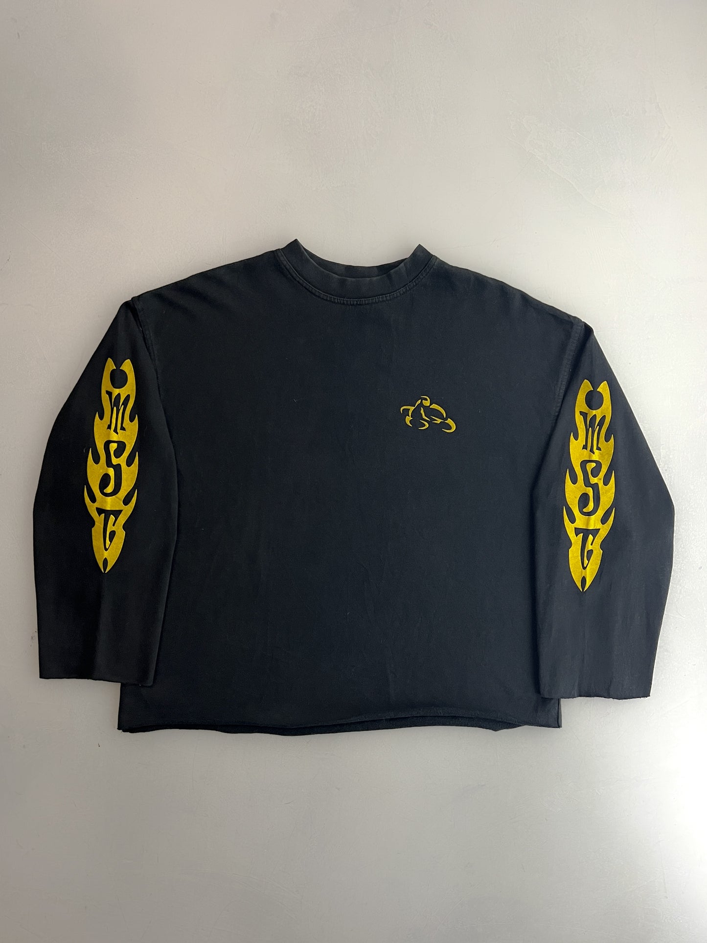 90's Flock Print Moto Sweatshirt [XL]